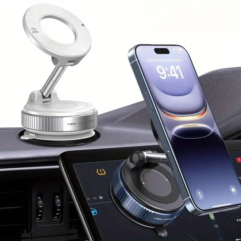 Giá đỡ điện thoại trên ô tô Haiyeasy Magnetic Fulcrum (Trắng) - Có thể gập lại và thu vào | Tương thích với iPhone, Samsung và tất cả các điện thoại thông minh | Thích hợp cho ô tô, phòng tắm, phòng tập thể dục và bề mặt nhẵn