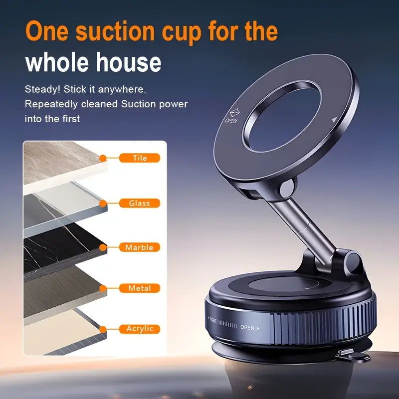 Giá đỡ điện thoại trên ô tô Haiyeasy Magnetic Fulcrum (Trắng) - Có thể gập lại và thu vào | Tương thích với iPhone, Samsung và tất cả các điện thoại thông minh | Thích hợp cho ô tô, phòng tắm, phòng tập thể dục và bề mặt nhẵn