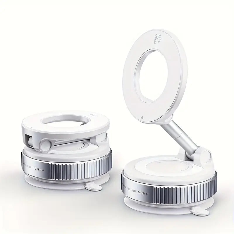 Giá đỡ điện thoại trên ô tô Haiyeasy Magnetic Fulcrum (Trắng) - Có thể gập lại và thu vào | Tương thích với iPhone, Samsung và tất cả các điện thoại thông minh | Thích hợp cho ô tô, phòng tắm, phòng tập thể dục và bề mặt nhẵn