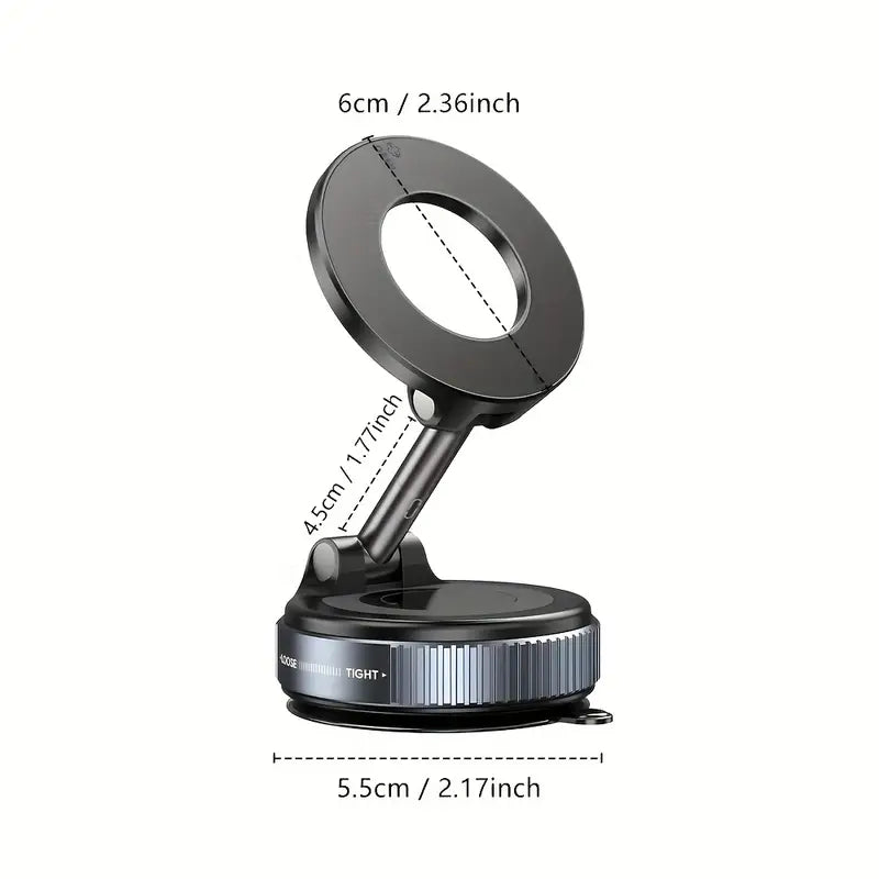 Giá đỡ điện thoại trên ô tô Haiyeasy Magnetic Fulcrum (Đen) - Có thể gập lại và thu vào | Tương thích với iPhone, Samsung và tất cả các điện thoại thông minh | Thích hợp cho ô tô, phòng tắm, phòng tập thể dục và bề mặt nhẵn